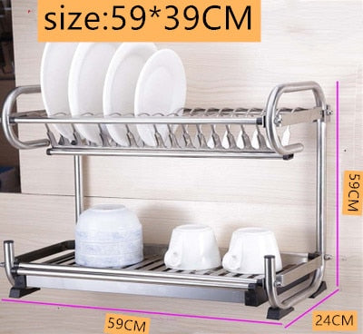 Kitchen stainless steel rack wall-mounted dish rack 3 layer kitchen storage rack tableware finishing rack kitchen storage tools