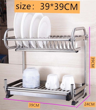 Kitchen stainless steel rack wall-mounted dish rack 3 layer kitchen storage rack tableware finishing rack kitchen storage tools