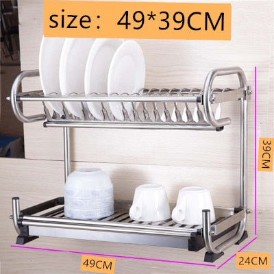 Kitchen stainless steel rack wall-mounted dish rack 3 layer kitchen storage rack tableware finishing rack kitchen storage tools