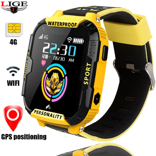 LIGE 2019 Kid smart watches video call Childrens smart watch GPS location tracking Support 2G / 3G / 4G SIM card SOS Smartwatch