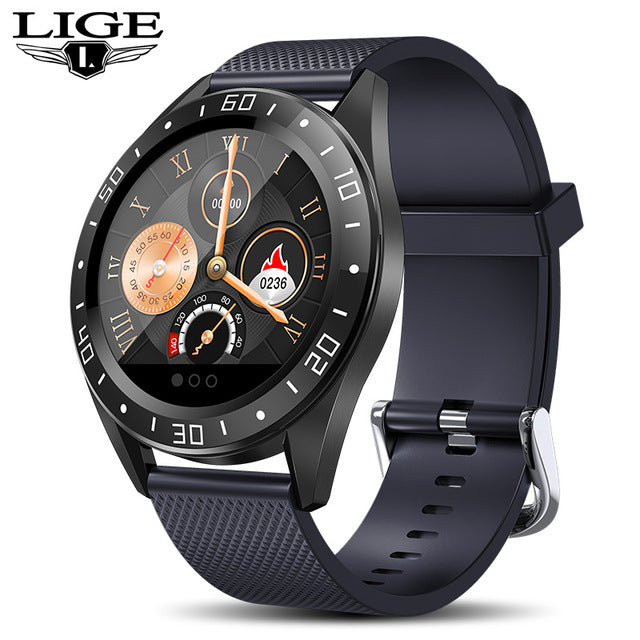LIGE 2019 new smart watch men screen LED heart rate monitor blood pressure Fitness tracker Sport waterproof watch Smart Bracelet