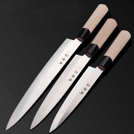 Linag Da 10" inch sashimi knife with Scabbard Germany steel kitchen knives One-sided sushi knife Ebony handle free shipping