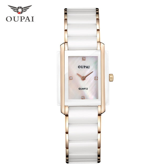 Luxury Ceramic square watches for mens couple clocks black men's quartz wristwatches waterproof man relojes