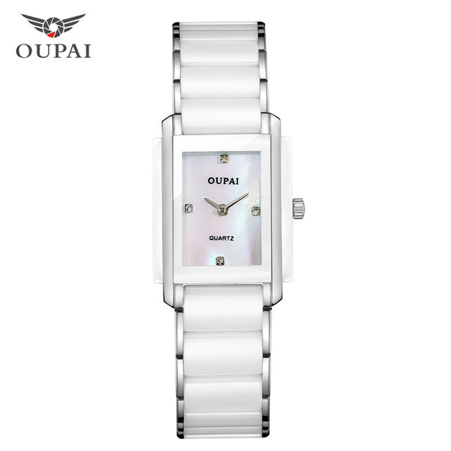 Luxury Ceramic square watches for mens couple clocks black men's quartz wristwatches waterproof man relojes