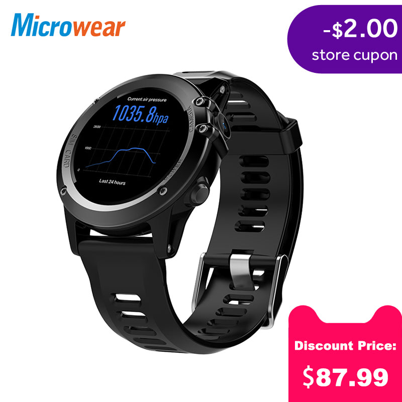 Microwear H1 Smart Watch Android 4.4 Waterproof 1.39" MTK6572 BT 4.0 3G Wifi GPS SIM For iPhone Smartwatch Men Wearable Devices