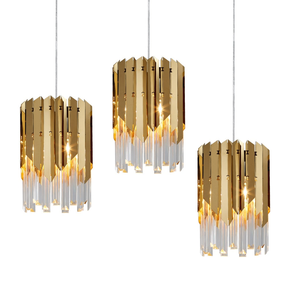 Modern Luxury Gold Crystal Small Round Chandeliers For Dining Room Bedroom Chandelier Lighting Kitchen Island Led Light Fixtures