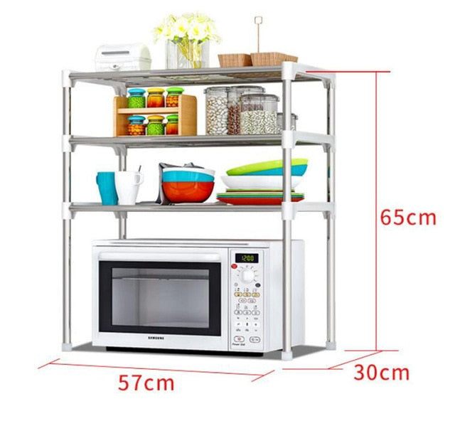 Multi-functional Kitchen Storage Shelf Table Stand Rack Holders Microwave Oven Shelving Stainless Steel Adjustable органайзер дл