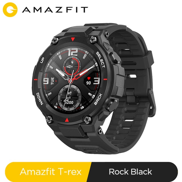 New 2020 CES Amazfit T rex T-rex Smartwatch Contrl Music 5ATM Smart Watch GPS/GLONASS 20days battry life MIL-STD for Xiaomi iOS