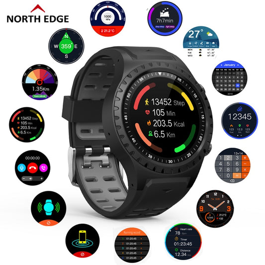 North Edge GPS Sports Watch Bluetooth Call Multi-Sport Mode Compass Altitude Outdoor Running Music Smart Watch Heart Rate