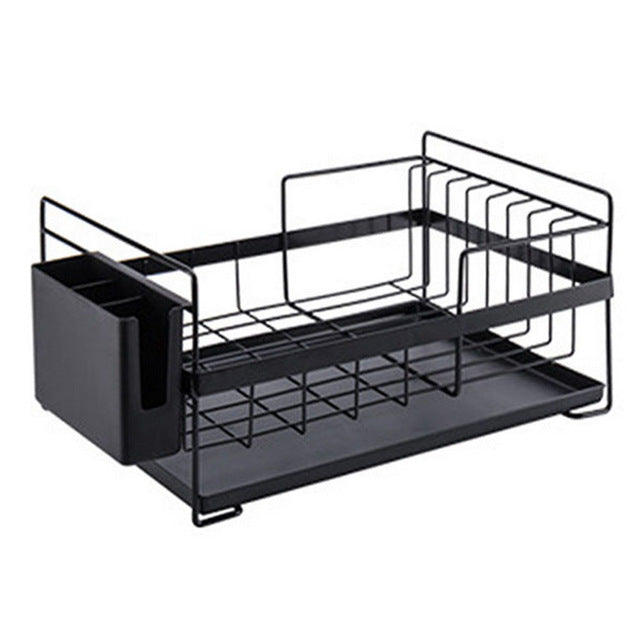 Pawaca Multi-function Tableware Drying Rack Wrought Iron Durable Large-capacity Dish Drainer Organizer Kitchen Dish Drainer Rack