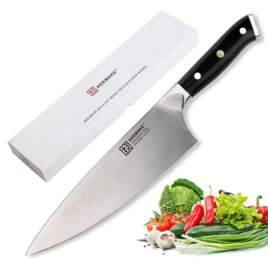 SUNNECKO Chef Knife Kitchen Knives Liquid Metal Steel 65HRC Strong Hardness High Quality 8 inch Cutting Knife G10+S/S Handle