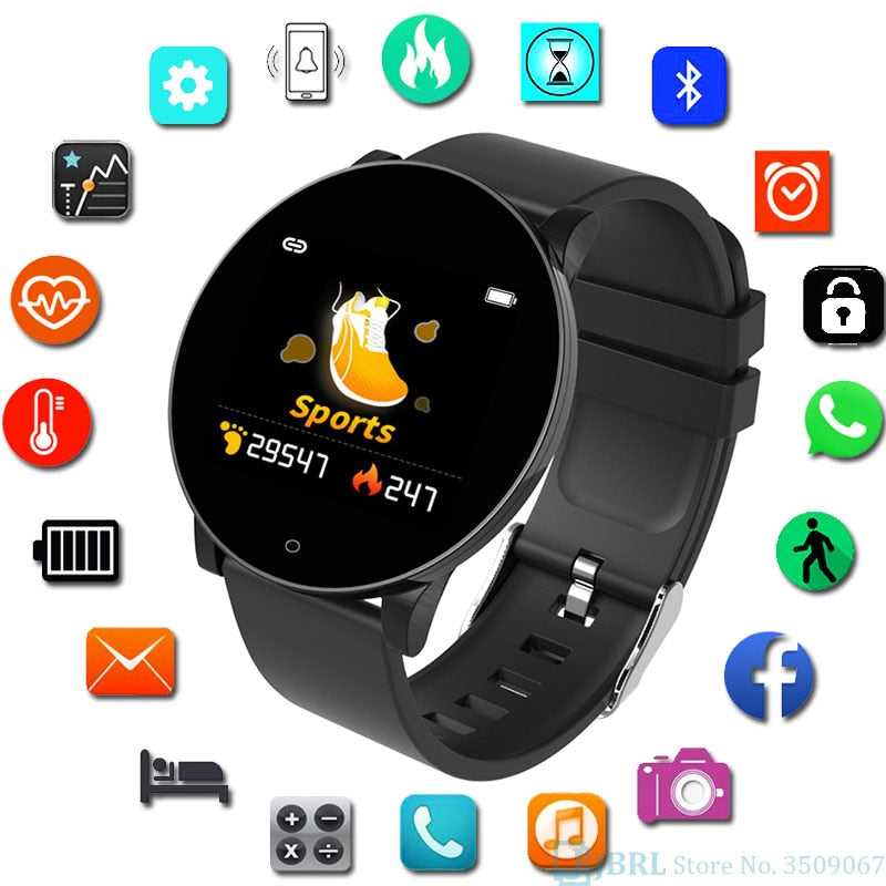 Silicone Smart Watch Men Women For Android IOS Smartwatch Electronics Smart Clock Wach Fitness Tracker Round Smart-watch Hours