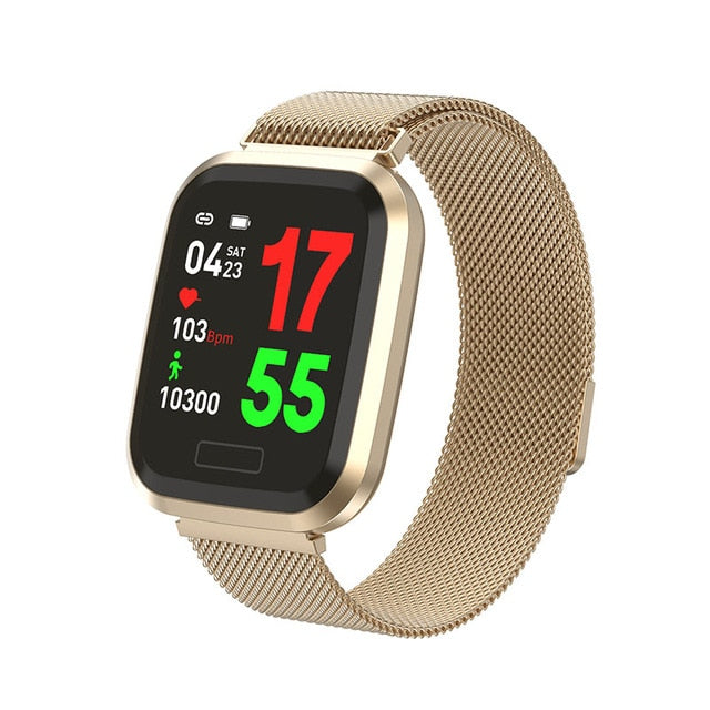 Smart Watch for Men Women with Steel Strap Waterproof Fitness Tracker Bracelet Heart Rate Monitor Blood Pressure Smartwatch