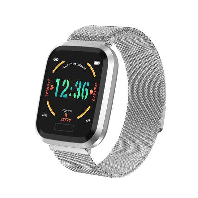 Smart Watch for Men Women with Steel Strap Waterproof Fitness Tracker Bracelet Heart Rate Monitor Blood Pressure Smartwatch
