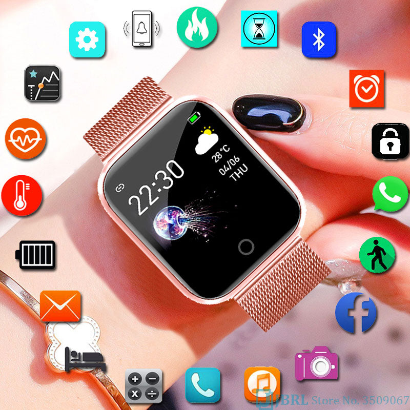 Stainless Steel Smart Watch Women Men Smartwatch For Android IOS Electronics Smart Clock Fitness Tracker New Fashion Smart-watch