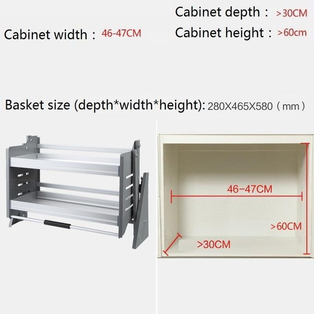 Storage Almacenaje Platos Dish Rack Organizer Armario De Despensa Stainless Steel Hanging Cocina Cuisine Kitchen Cabinet Basket