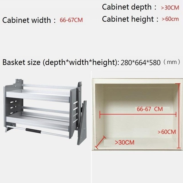 Storage Almacenaje Platos Dish Rack Organizer Armario De Despensa Stainless Steel Hanging Cocina Cuisine Kitchen Cabinet Basket