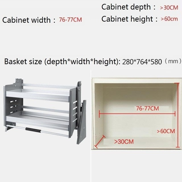 Storage Almacenaje Platos Dish Rack Organizer Armario De Despensa Stainless Steel Hanging Cocina Cuisine Kitchen Cabinet Basket