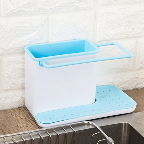 Storage Shelf Sponge Kitchen Draining Sink Box Draining Rack Dish Storage Rack Kitchen Organizer Stands Tidy Utensils Towel Rack