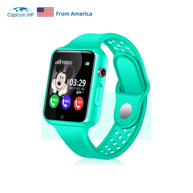 US Captain HF Kids Smart Watch IP67 Waterproof LBS/GPS Tracker Anti Lost Internet SOS WiFi Watch Touchscreen Watch for Children