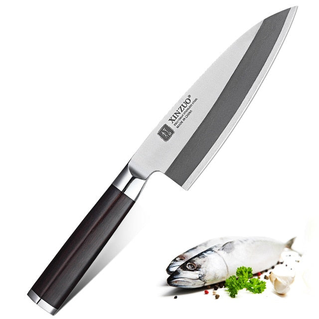 XINZUO 240/270/300mm Fish Filleting Knife Japanese X5Cr15MoV Stainless Steel Pro Sushi Sashimi Salmon Kitchen Knife Ebony Handle