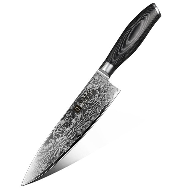 XINZUO 8'' inches Chef Knife Gyuto Knife Japanese VG10 Damascus Kitchen Knives Stainless Steel Butcher Knife Pakka wood handle