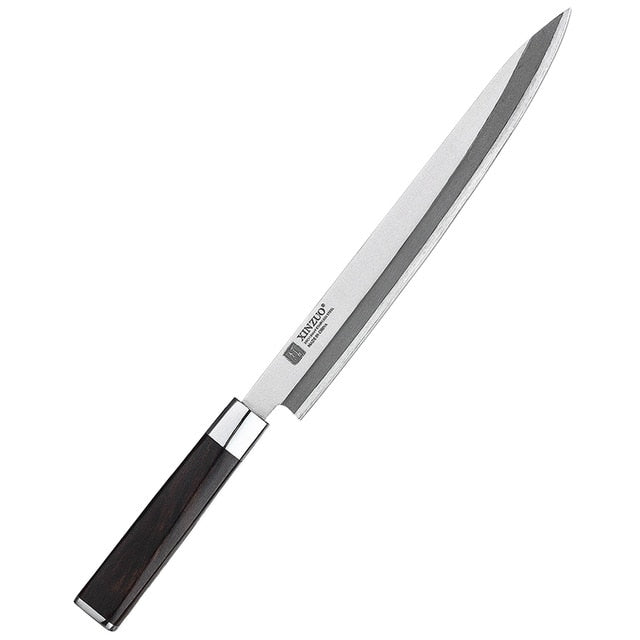 XINZUO 9.5/10.5/12 inch Fishing Filleting Kitchen Knives X9Cr18MoV Steel Sushi Knife Stainless Steel Sashimi Knife Ebony Handle