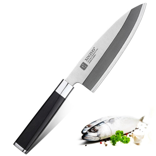 XINZUO 9.5/10.5/12 inch Fishing Filleting Kitchen Knives X9Cr18MoV Steel Sushi Knife Stainless Steel Sashimi Knife Ebony Handle