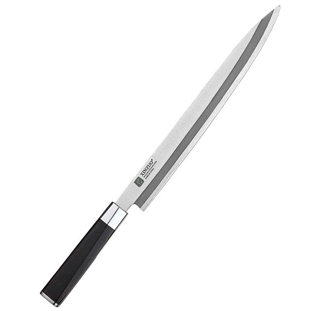 XINZUO 9.5/10.5/12 inch Fishing Filleting Kitchen Knives X9Cr18MoV Steel Sushi Knife Stainless Steel Sashimi Knife Ebony Handle