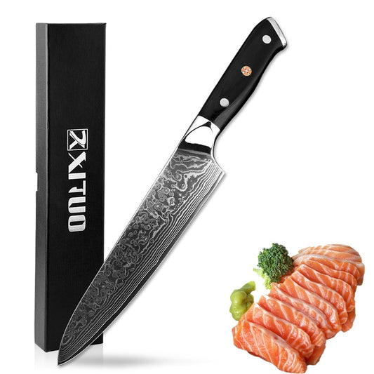 XITUO Damascus best chef knife Utility Kitchen Knife Japanese VG10 Steel Sharp Blade G10 Handle Cleaver High-Quality CookingTool