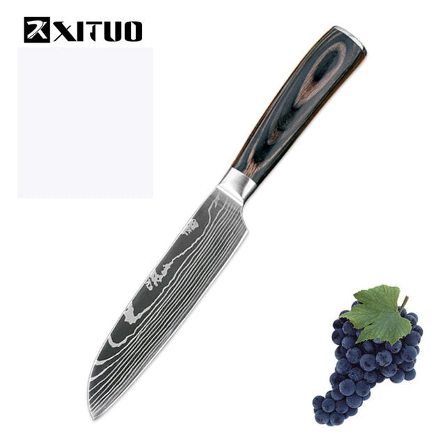 XITUO high quality chef knife 7CR17 High Carbon Stainless Steel Japanese Series Damascus laser pattern Chef's 8-in kitchen knife