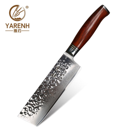 YARENH 6.5 Inch Kitchen Knives Damascus Steel Japanese VG10 Chef Knife Dalbergia Wood Handle Vegetable Knives Best Nakiri Knife