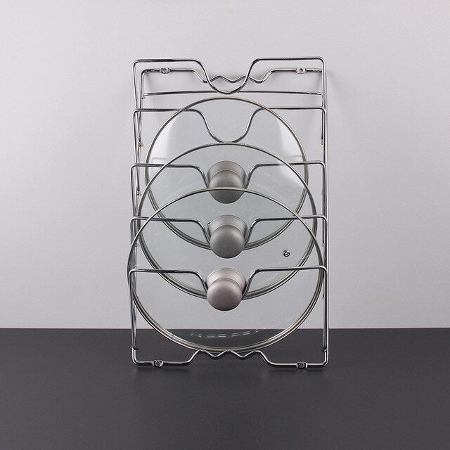 kitchen Accessory wall mounted metal rack pot Lid Shell Pan Cover shelf Holder Hanger houseware Organizer storage rack tool